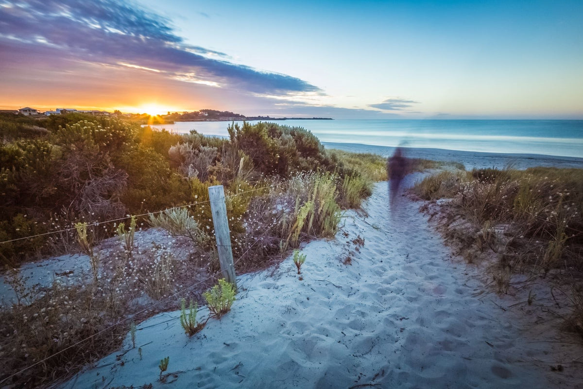 A south australian beach at sun set