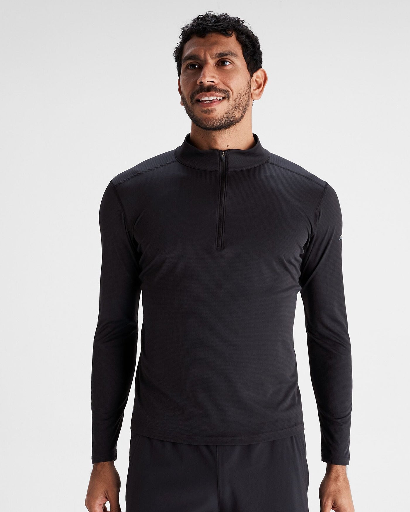 Men's Seeker Quarter Zip Top - Black Stingray