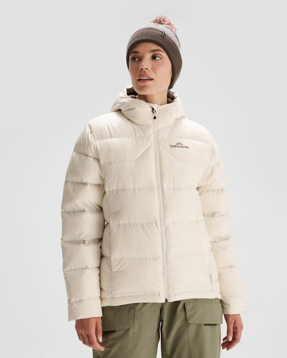 Women's Epiq Hooded Down Jacket Natural – Kathmandu UK