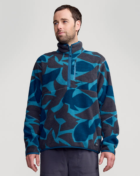 Men's Trailhead Fleece 1/4 Zip Pullover - Washed Blue Forest Floor