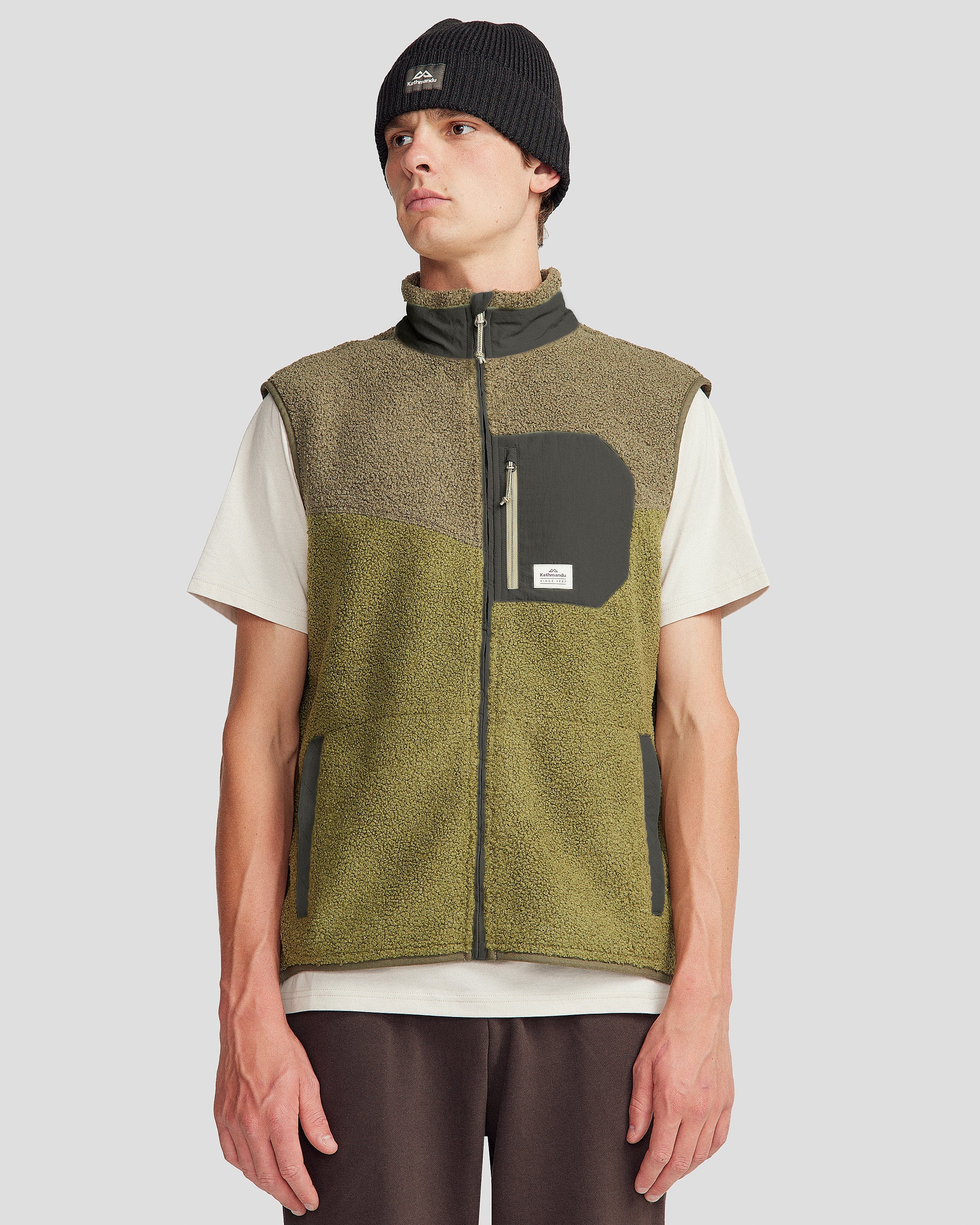 Co-Z High Pile Men's Vest - Light Moss/Dark Fern – Kathmandu UK